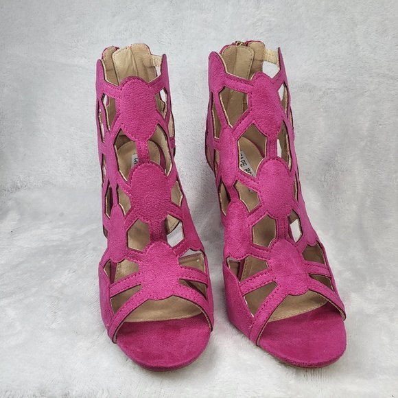 Cut Out Open Toe Ankle Boots Shoes Heels Sizes 6.5 & 8.5 - Picture 2 of 7